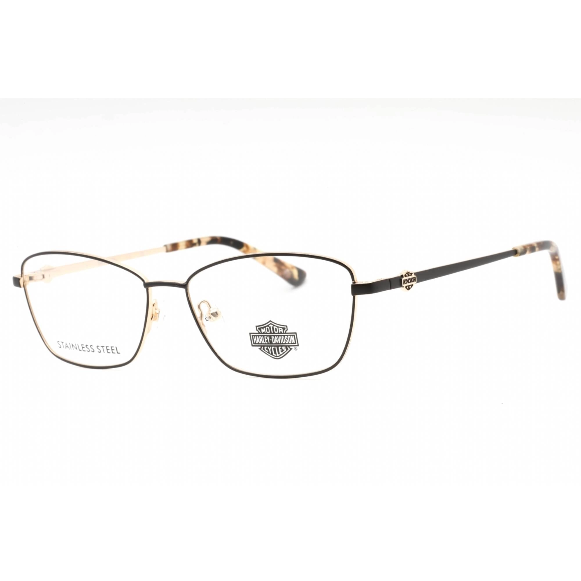 Harley Davidson Women's Eyeglasses - Matte Black Metal Rectangular Frame | HD0560 002