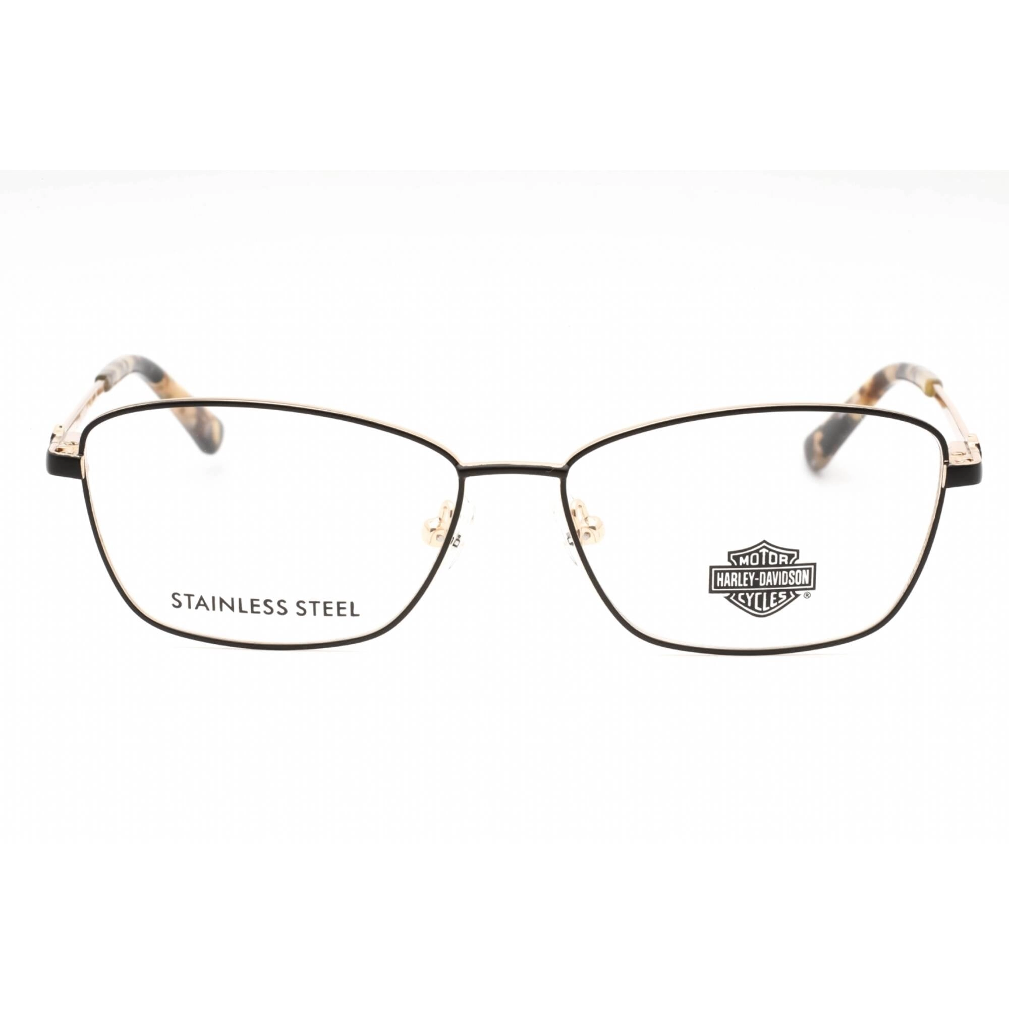 Harley Davidson Women's Eyeglasses - Matte Black Metal Rectangular Frame | HD0560 002