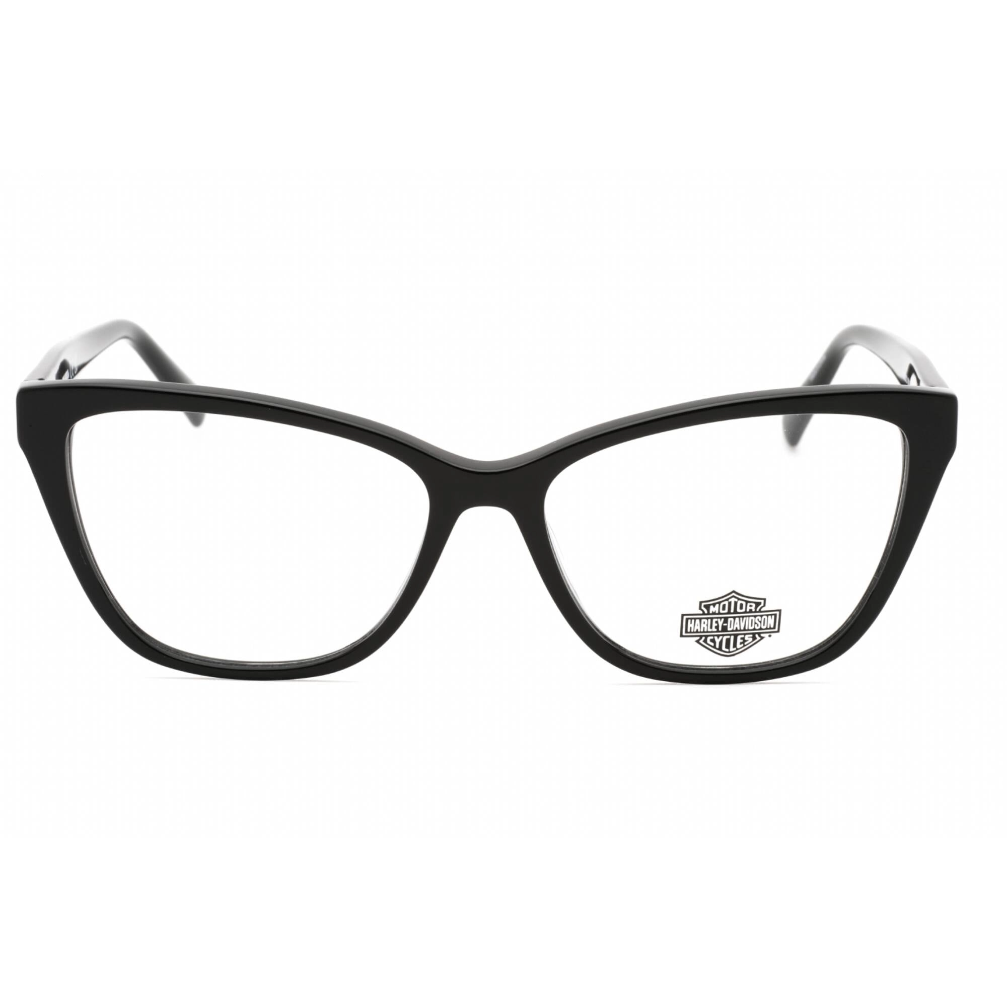 Harley Davidson Women's Eyeglasses - Shiny Black Plastic Cat Eye Frame | HD0573 001