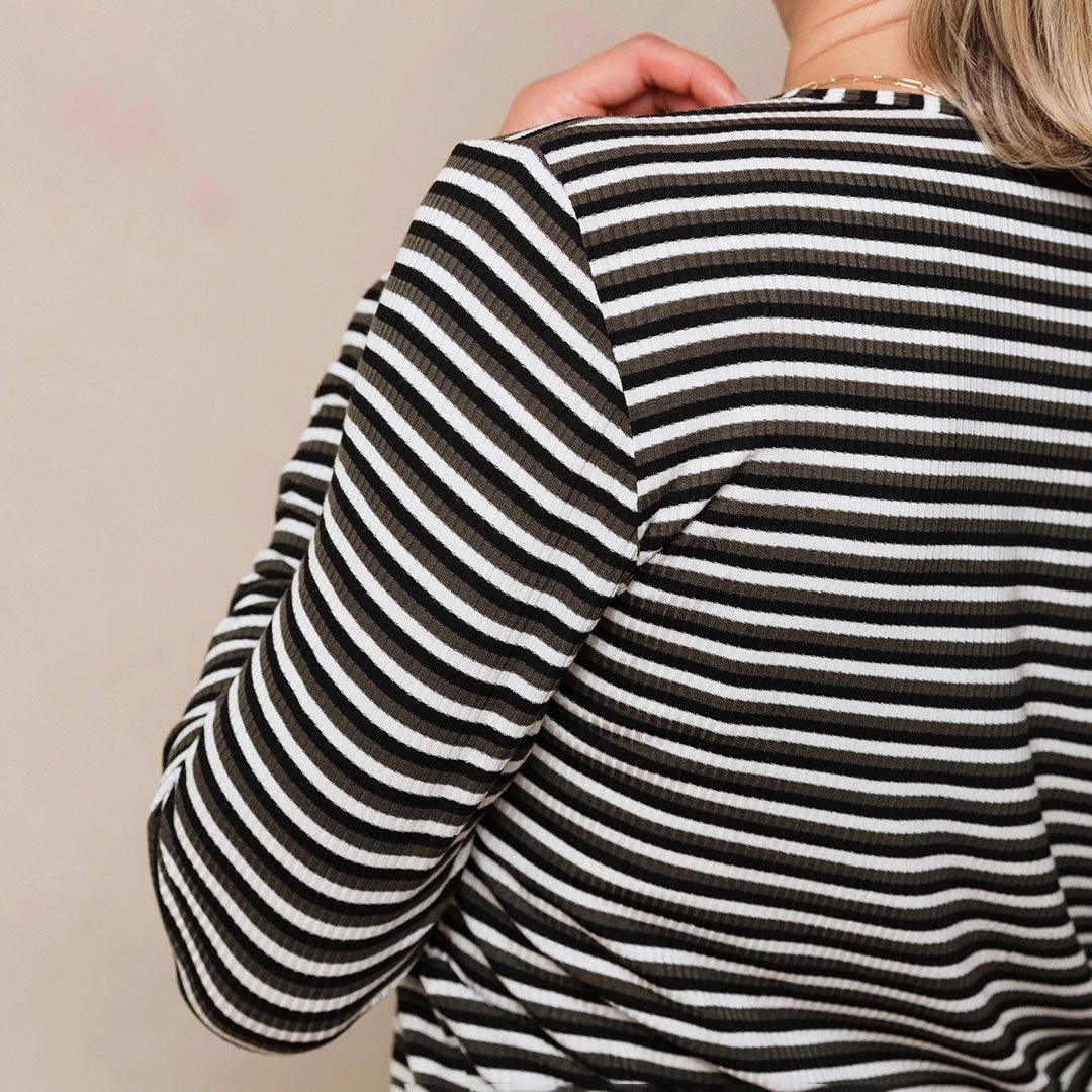 Henley, Olive Stripe