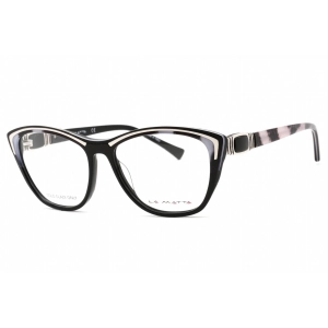 La Matta Women's Eyeglasses - Full Rim Cat Eye Black/White Grey Frame | LMV3304 C2