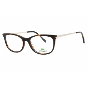 Lacoste Women's Eyeglasses - Havana Rectangular Frame Clear Demo Lens | L2863 214