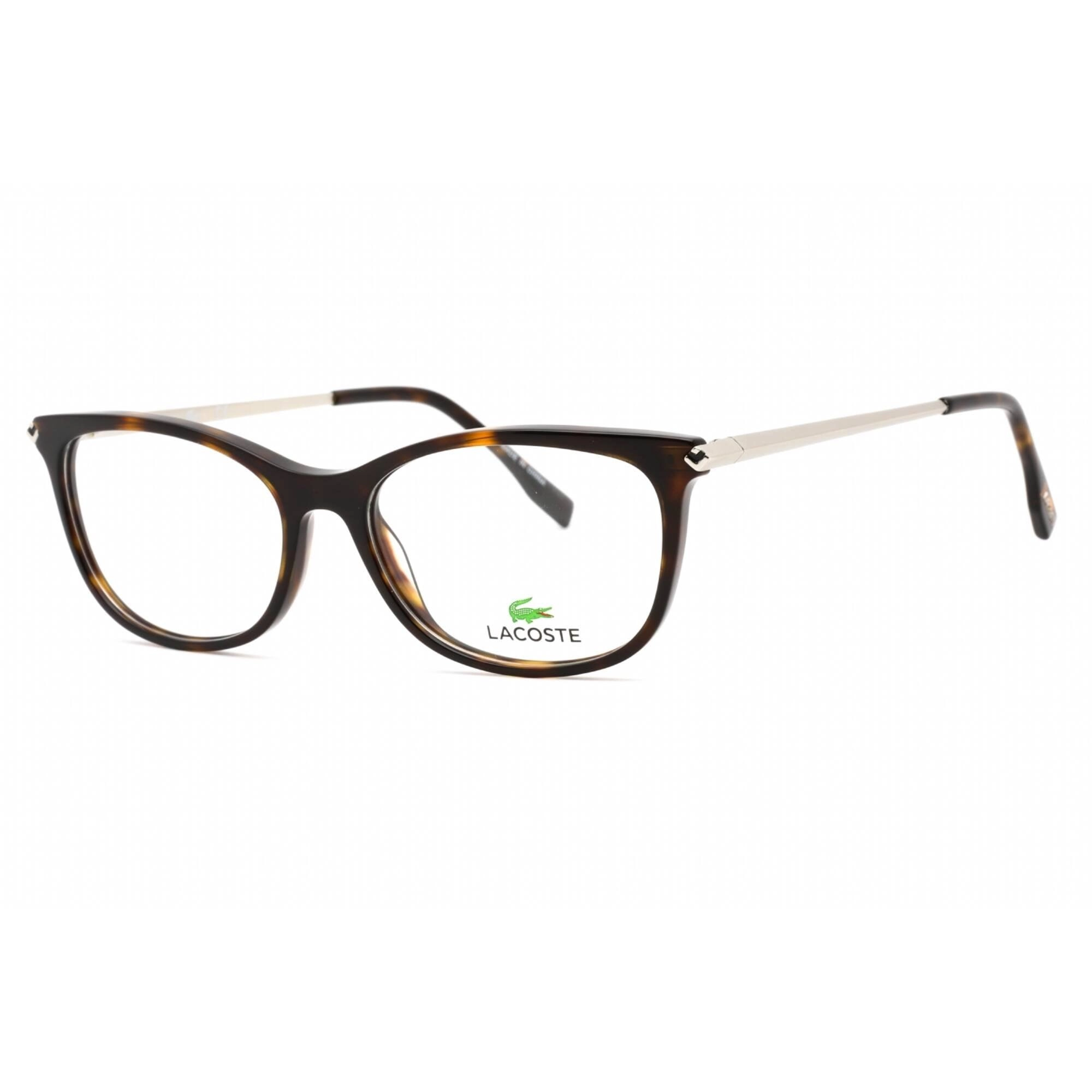 Lacoste Women's Eyeglasses - Havana Rectangular Frame Clear Demo Lens | L2863 214