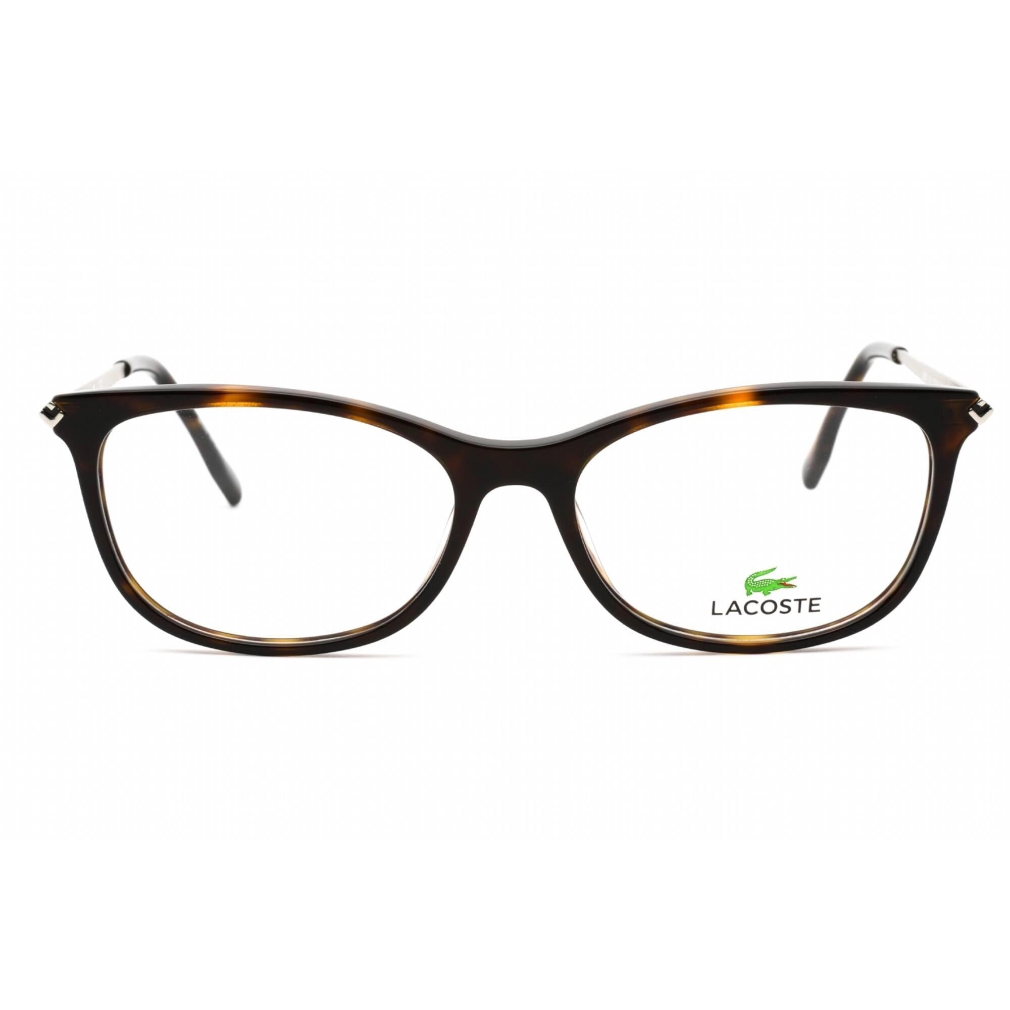 Lacoste Women's Eyeglasses - Havana Rectangular Frame Clear Demo Lens | L2863 214