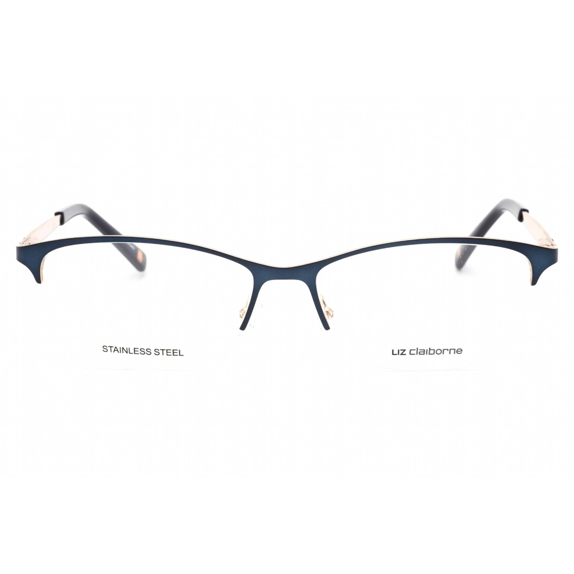 Liz Claiborne Women's Eyeglasses - Navy Metal Cat Eye Frame Clear Lens | L 654 E8W
