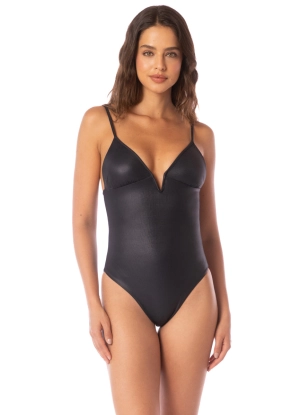 Maaji Onyx Black Parady Signature Cut V Wire One Piece