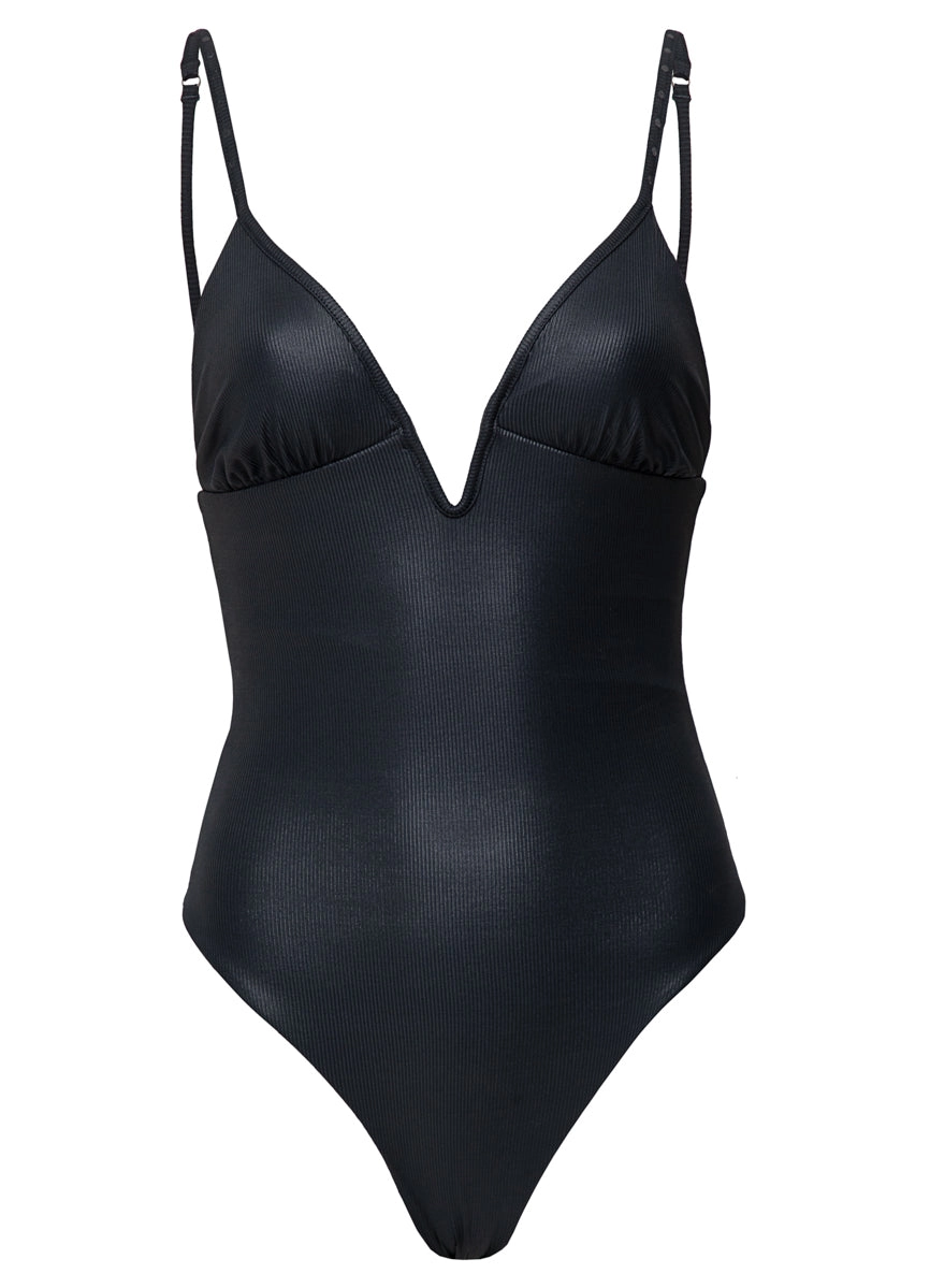 Maaji Onyx Black Parady Signature Cut V Wire One Piece