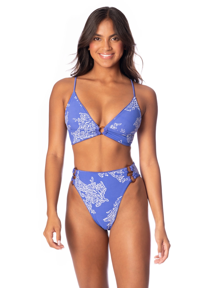 Maaji Perrywinkle Sussana High Rise Double Ring Side Bikini Bottom