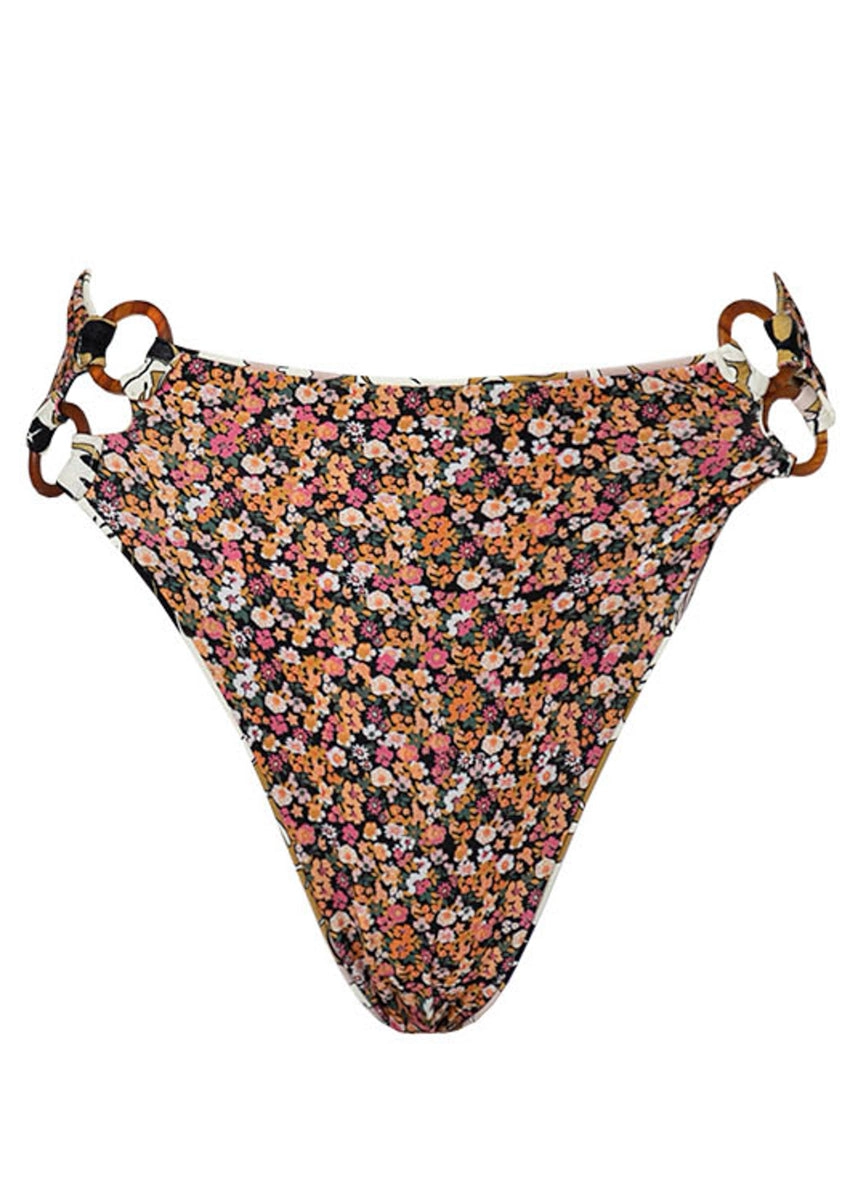 Maaji Vintage Garden Sussana High Rise Double Ring Side Bikini Bottom