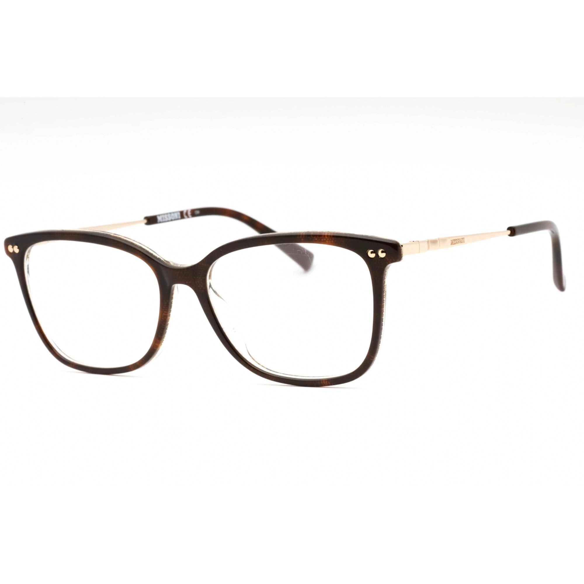 Missoni Women's Eyeglasses - Havana Plastic Cat Eye Full Rim Frame | MIS 0085 0086 00