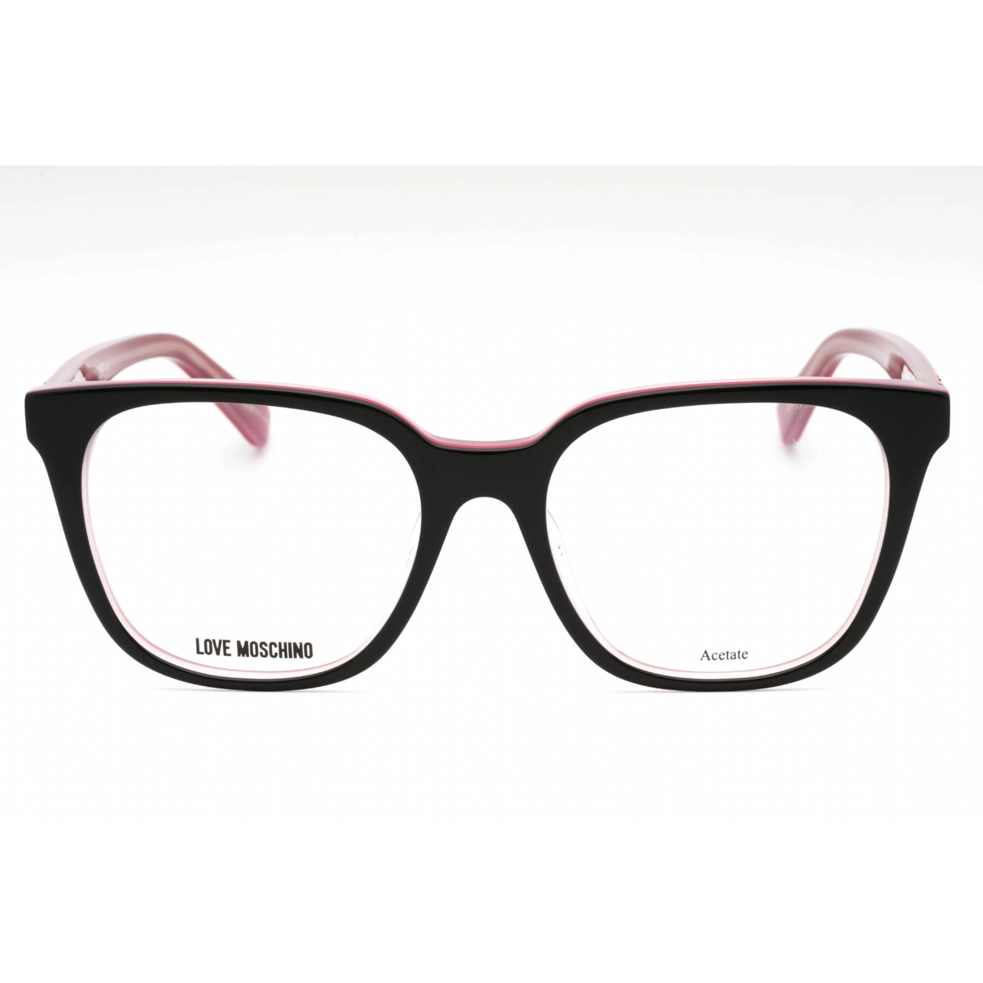 Moschino Love Women's Eyeglasses - Black Acetate Square Full Rim Frame | MOL590 807