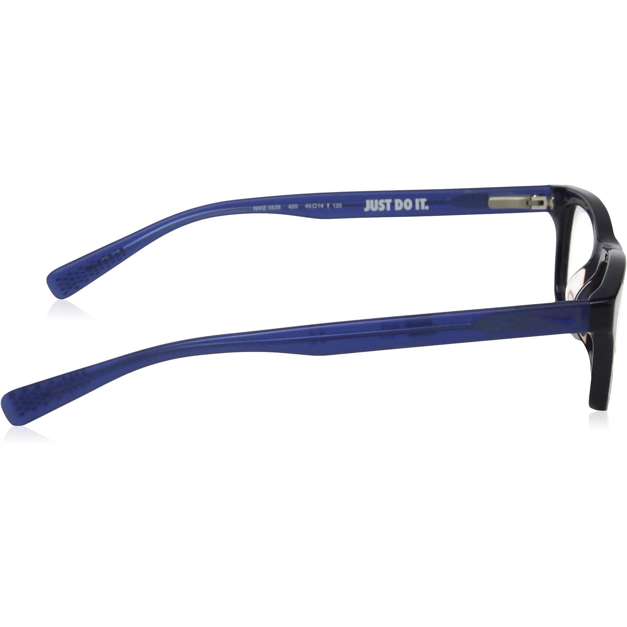 Nike Women's Eyeglasses - Navy Racer Blue Plastic Rectangular Frame | NIKE 5535 420