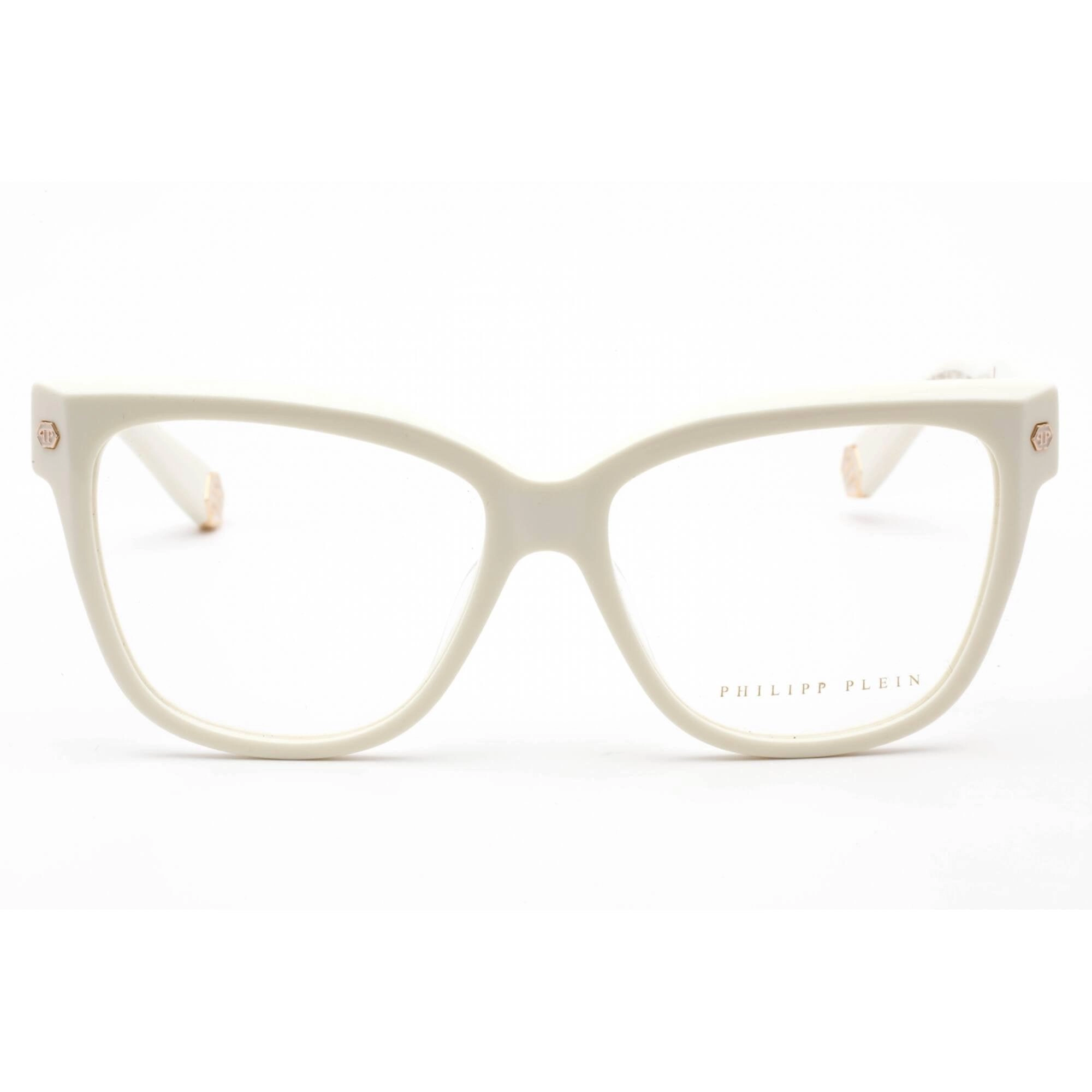 Philipp Plein Women's Eyeglasses - Full Rim Shiny Cream Plastic Frame | VPP051M 03GF