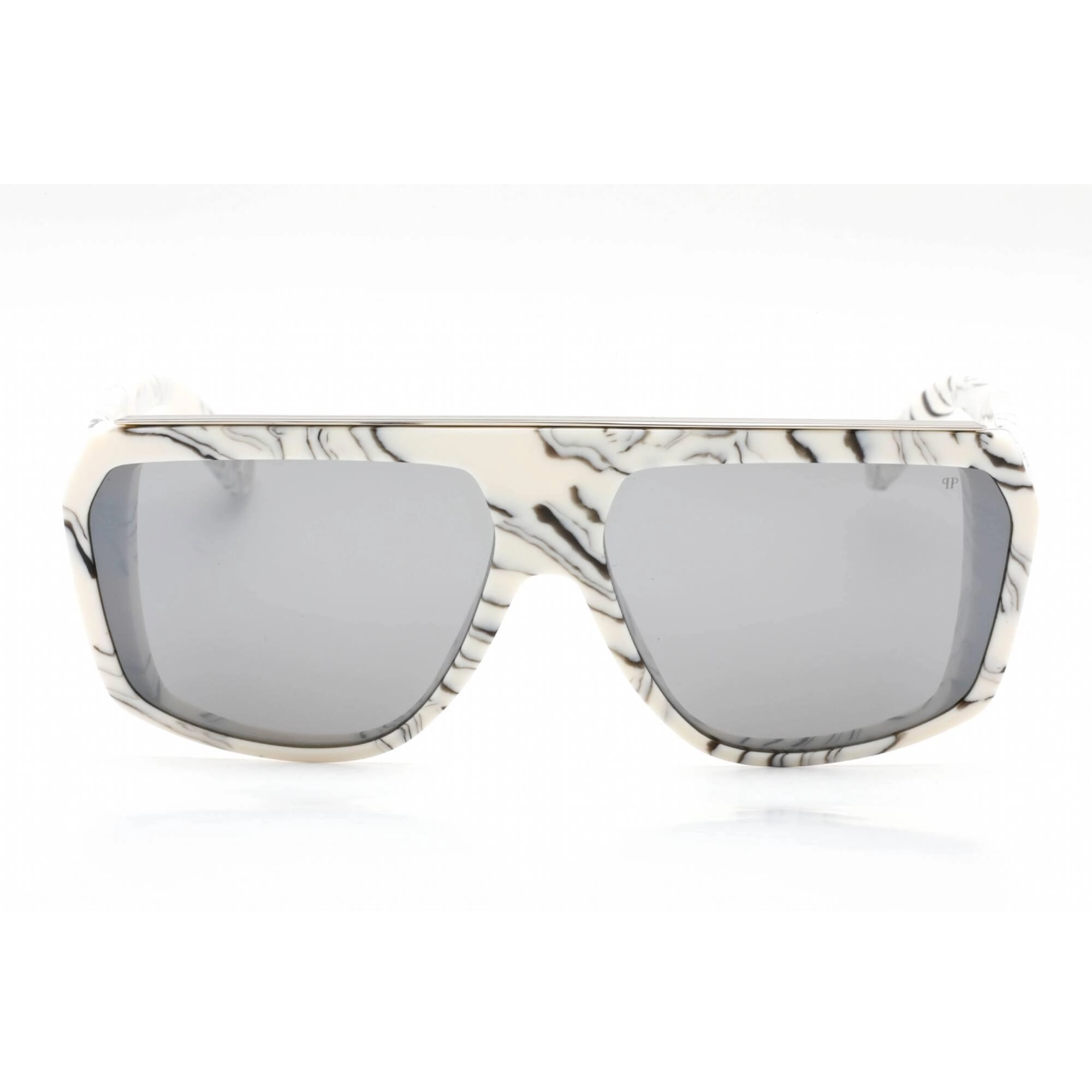 Philipp Plein Women's Sunglasses - Marmorized Ivory Frame Grey Lens | SPP074 9YLX