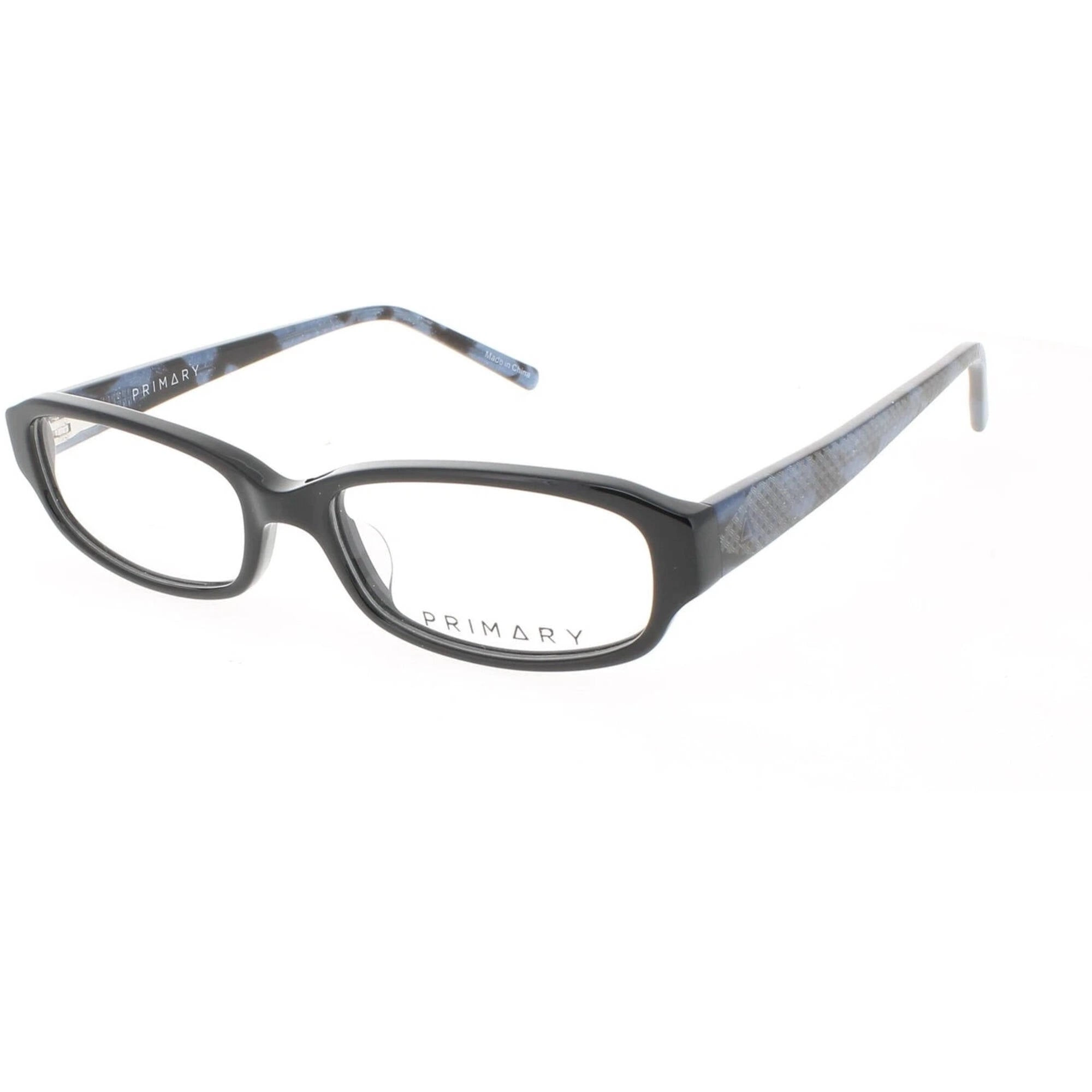 Primary Women's Eyeglasses - Demo Lens Plastic Rectangular Full Rim Frame | 1067 BLACK