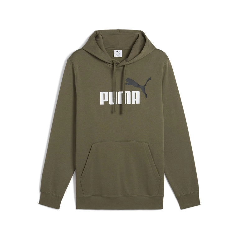 PUMA MEN'S ESSENTIALS BIG LOGO FLEECE GREEN HOODIE