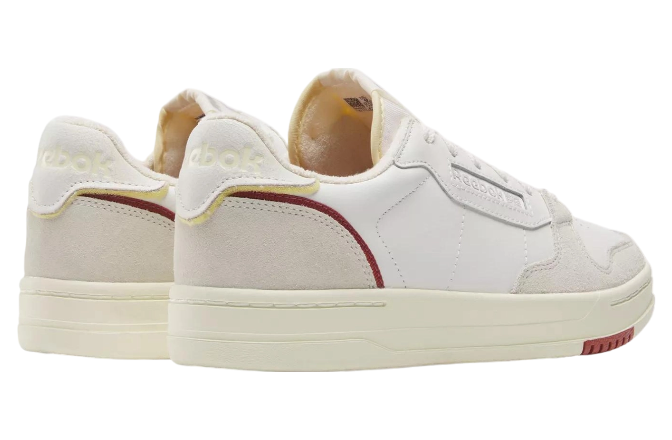REEBOK MEN'S COURT CHALK/RED SNEAKER SHOES
