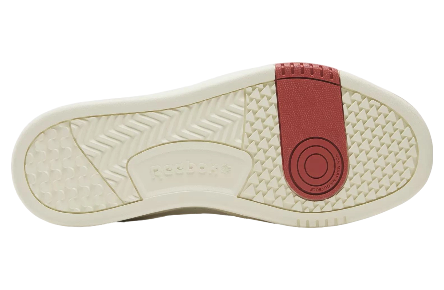 REEBOK MEN'S COURT CHALK/RED SNEAKER SHOES