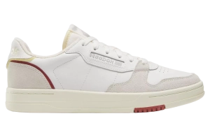 REEBOK MEN'S COURT CHALK/RED SNEAKER SHOES