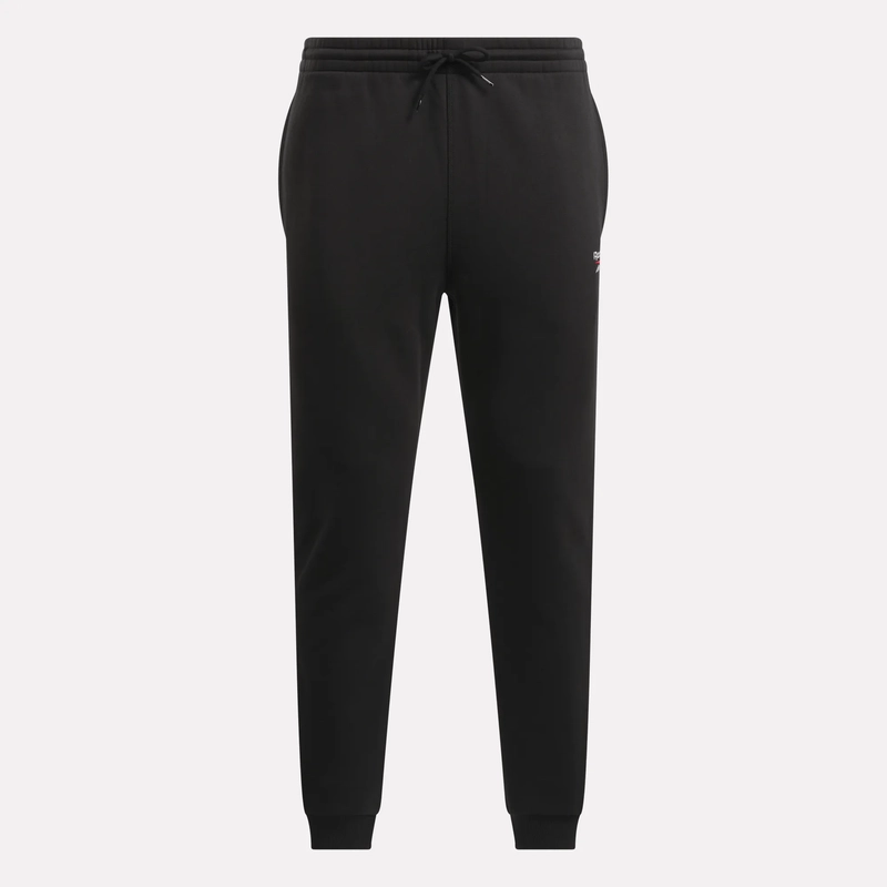 REEBOK MEN'S IDENTITY SMALL LOGO BLACK TRACKPANTS