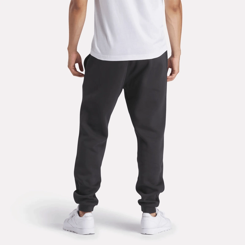 REEBOK MEN'S IDENTITY SMALL LOGO BLACK TRACKPANTS