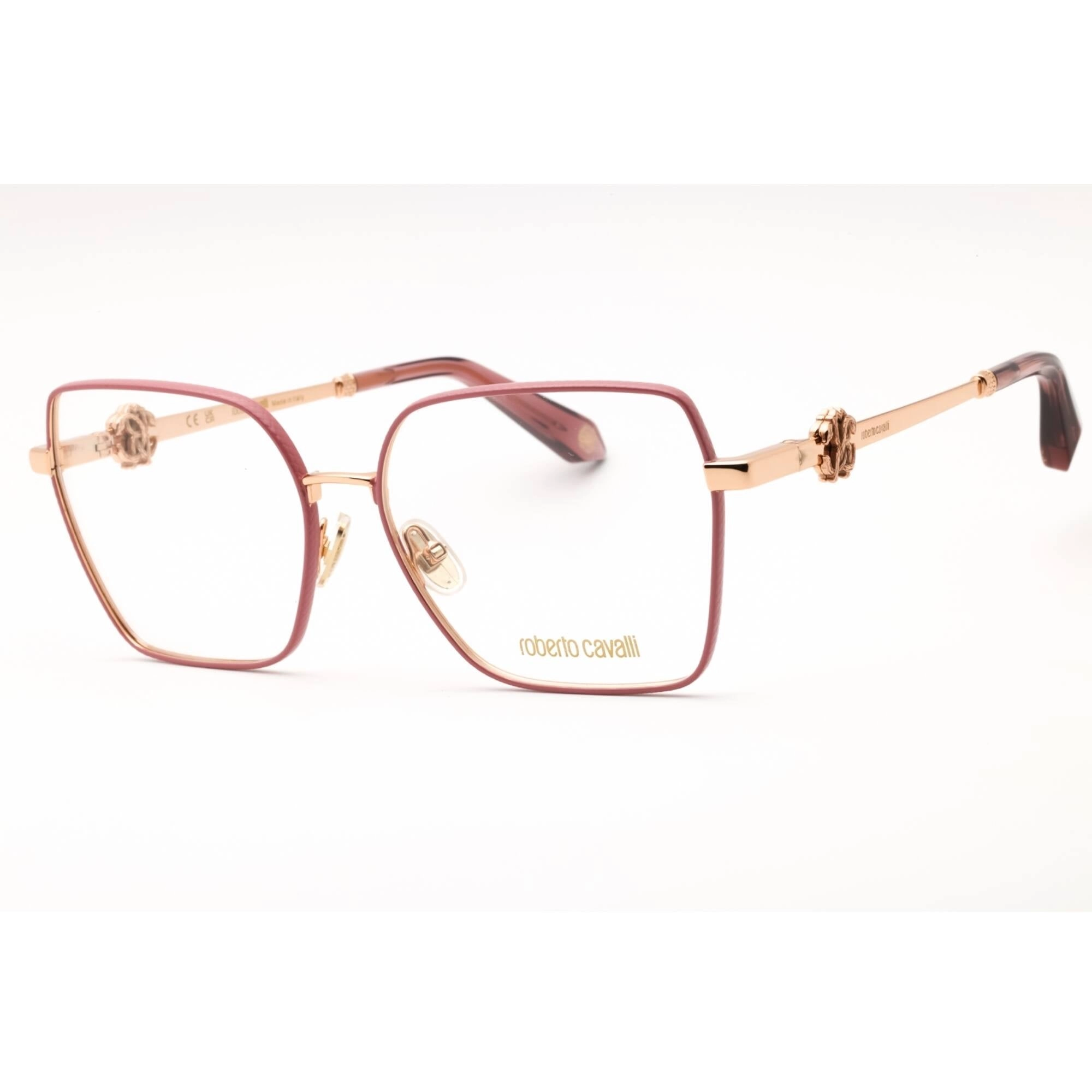 Roberto Cavalli Women's Eyeglasses - Copper Gold/Pink Metal Square Frame | VRC029 02AM