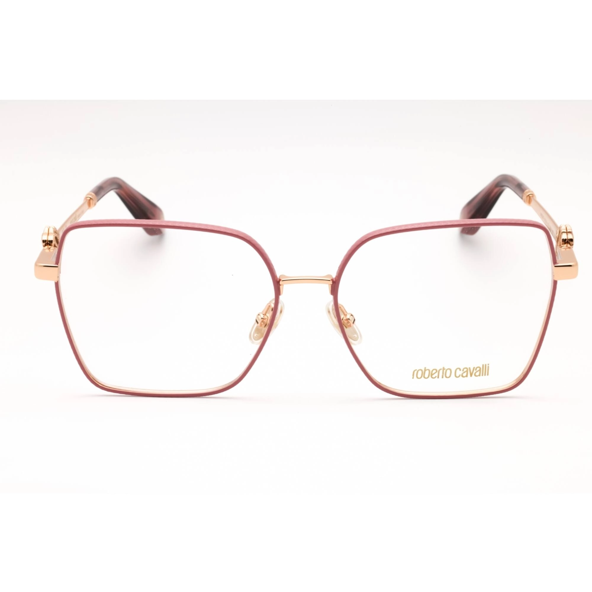 Roberto Cavalli Women's Eyeglasses - Copper Gold/Pink Metal Square Frame | VRC029 02AM
