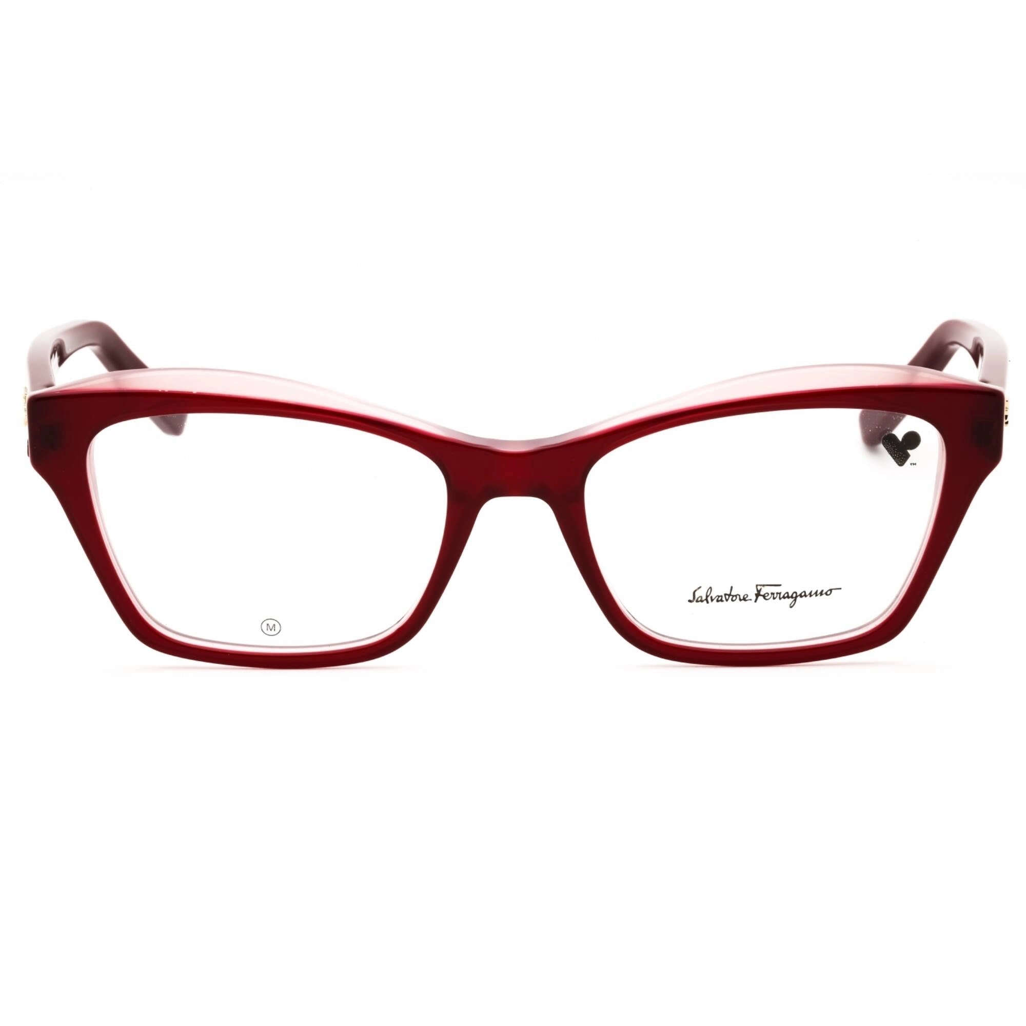 Salvatore Ferragamo Women's Eyeglasses - Burgundy/Rose Acetate Cat Eye | SF2951 614