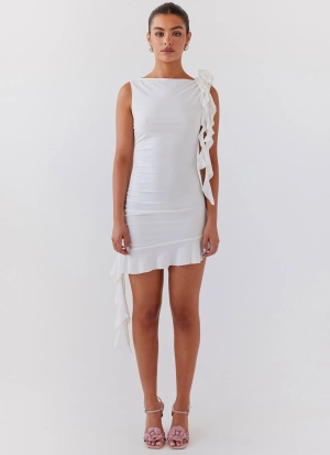 Starlet Chic Rose Mini Dress - Ivory