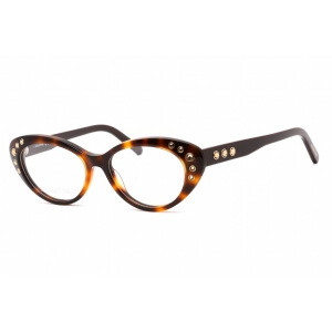 Swarovski Women's Eyeglasses - Full Rim Cat Eye Dark Havana Plastic Frame | SK5429 052