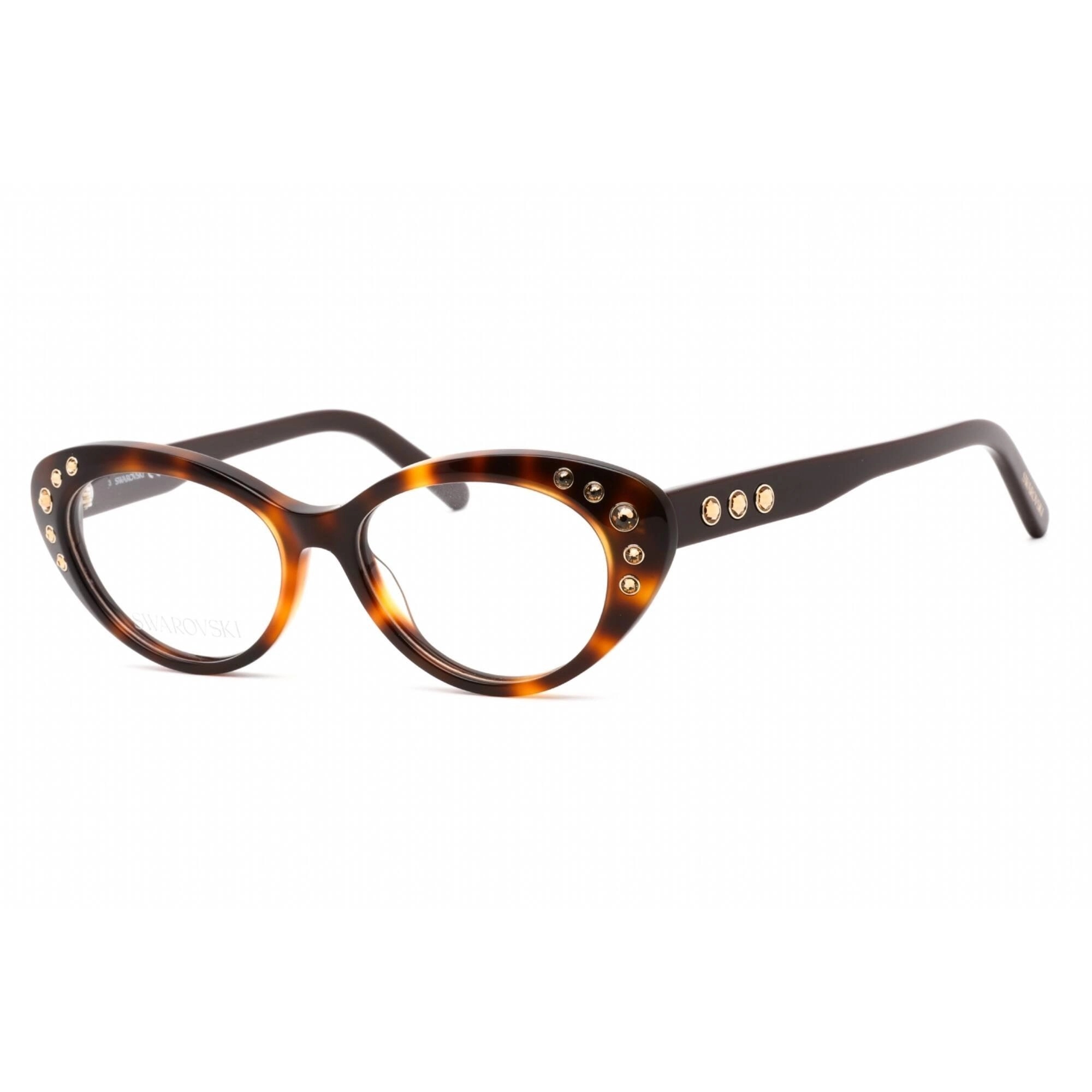 Swarovski Women's Eyeglasses - Full Rim Cat Eye Dark Havana Plastic Frame | SK5429 052