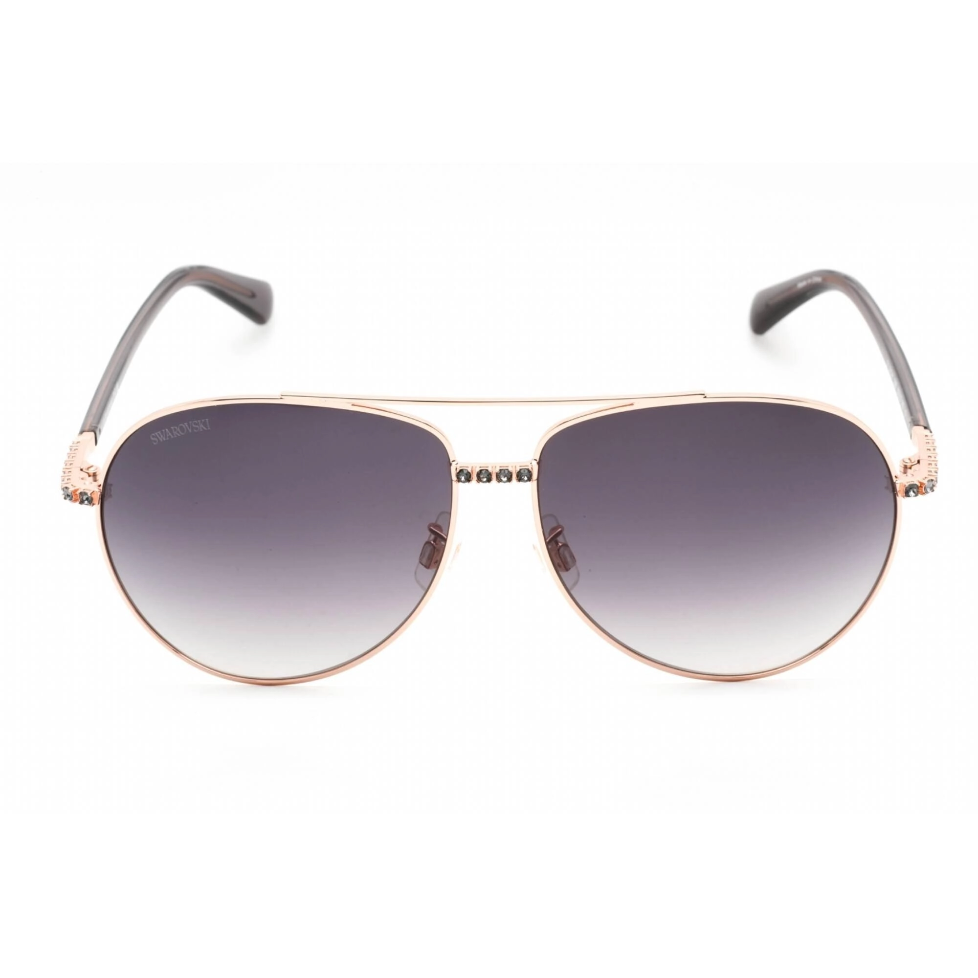 Swarovski Women's Sunglasses - Full Rim Gold/Grey Metal Aviator Frame | SK0343-H 33B