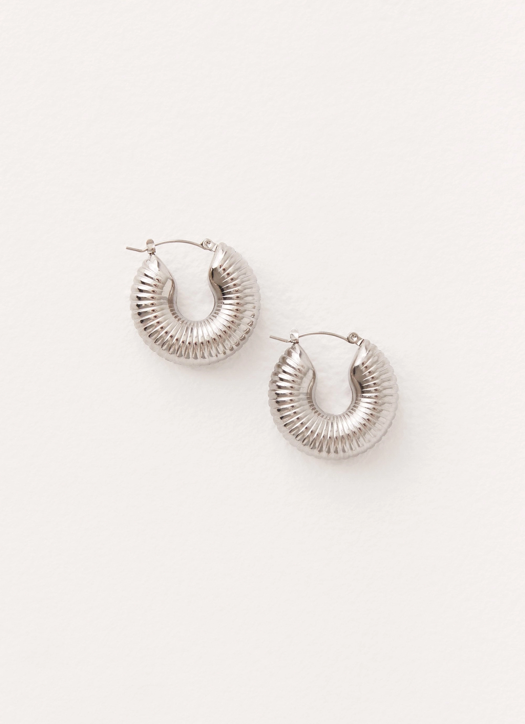 Talk To Me Hoop Earrings - Silver