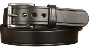 The Eastwood: Men's Black Creased Accent Leather Belt Max Thick 1.50"