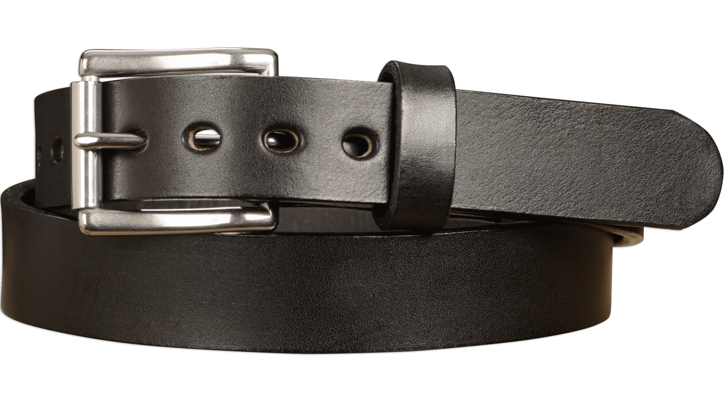 The Eastwood: Men's Black Non Stitched Leather Belt Max Thick 1.25"
