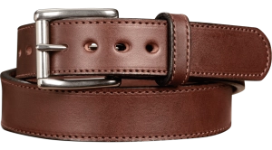 The Eastwood: Men's Brown Stitched Leather Belt Max Thick 1.50"
