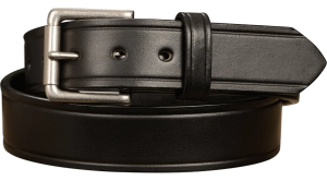 The Maverick: Men's Black Creased Accent Leather Belt 1.50"