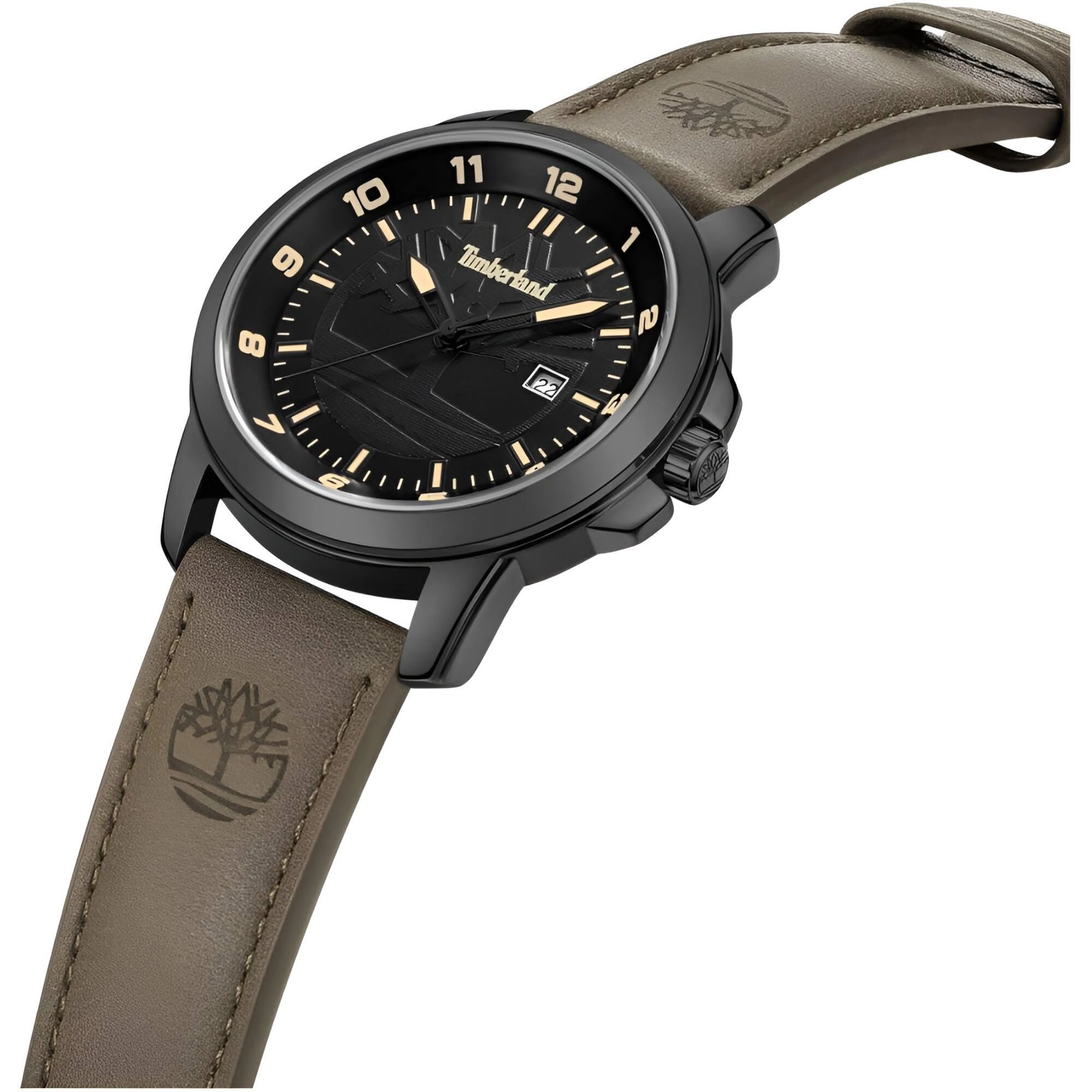 Timberland Men's Watch - Classic Black Dial Dark Brown Leather Strap | TDWGB9002102