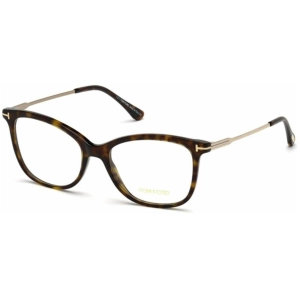 Tom Ford Women's Eyeglasses - Dark Havana Acetate/Metal Rectangular | FT5510-F 052