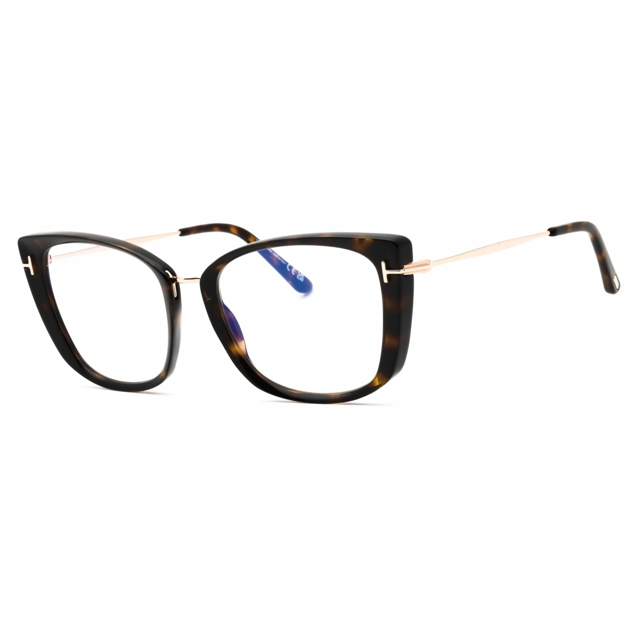 Tom Ford Women's Eyeglasses - Dark Havana Cat Eye Shape Full Rim Frame | FT5816-B 052