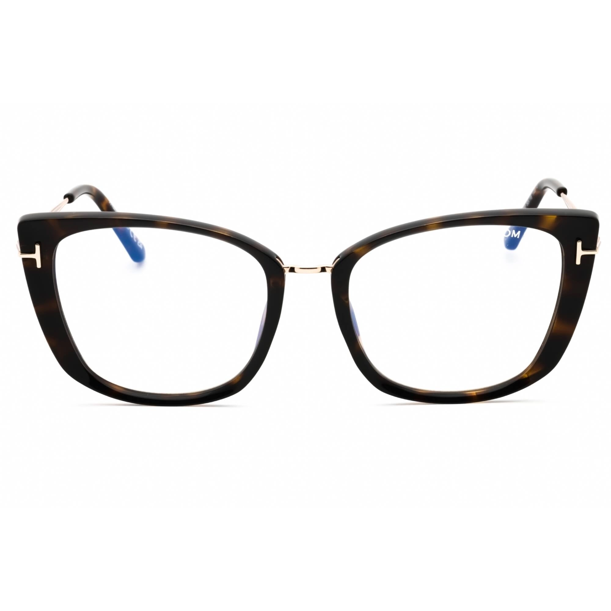 Tom Ford Women's Eyeglasses - Dark Havana Cat Eye Shape Full Rim Frame | FT5816-B 052