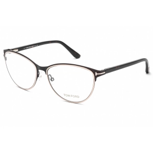 Tom Ford Women's Eyeglasses - Full Rim Matte Dark Brown Metal Cat Eye | FT5420 049