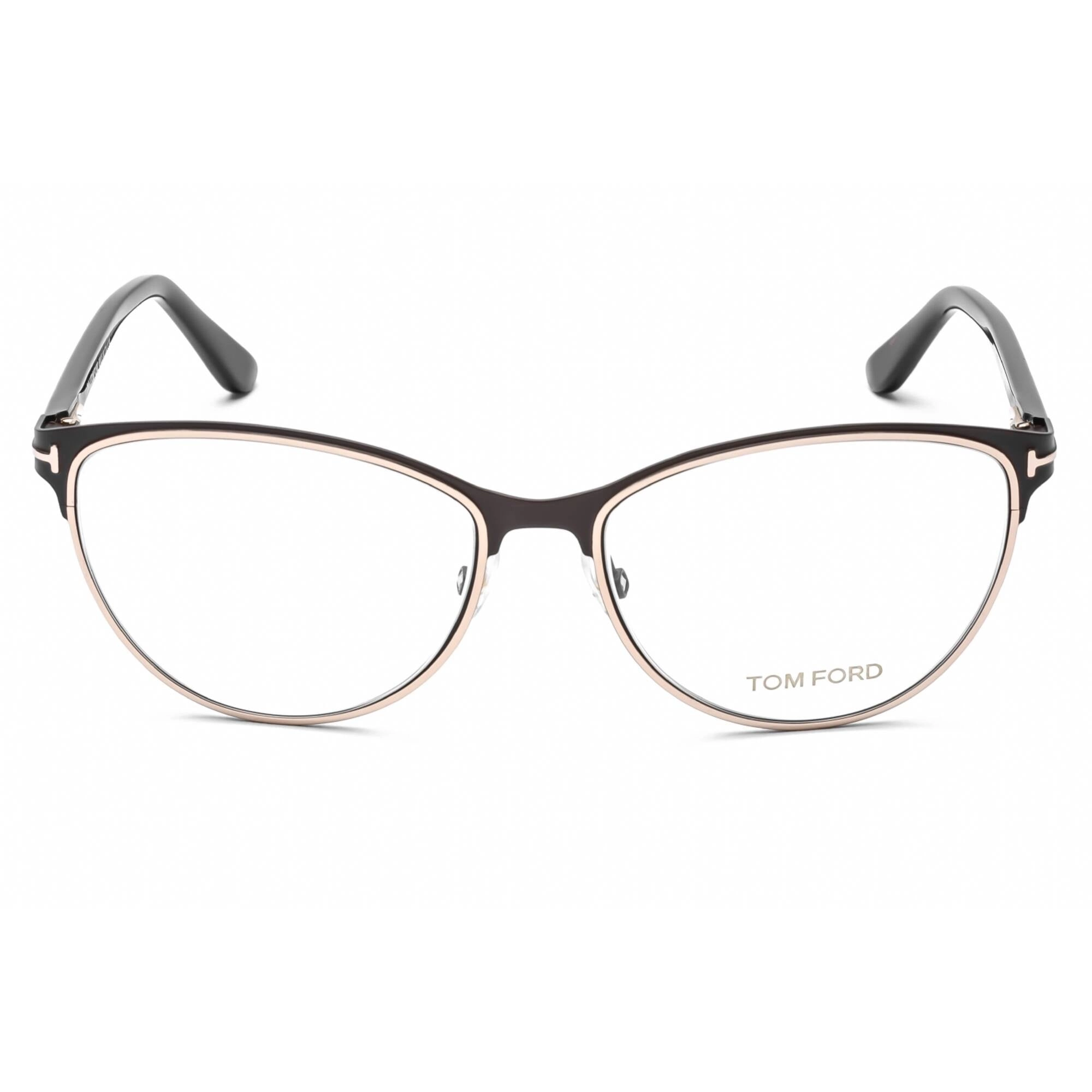 Tom Ford Women's Eyeglasses - Full Rim Matte Dark Brown Metal Cat Eye | FT5420 049