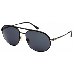 Tom Ford Women's Sunglasses - Matte Black Round Metal Frame Smoke Lens | FT0772 02A
