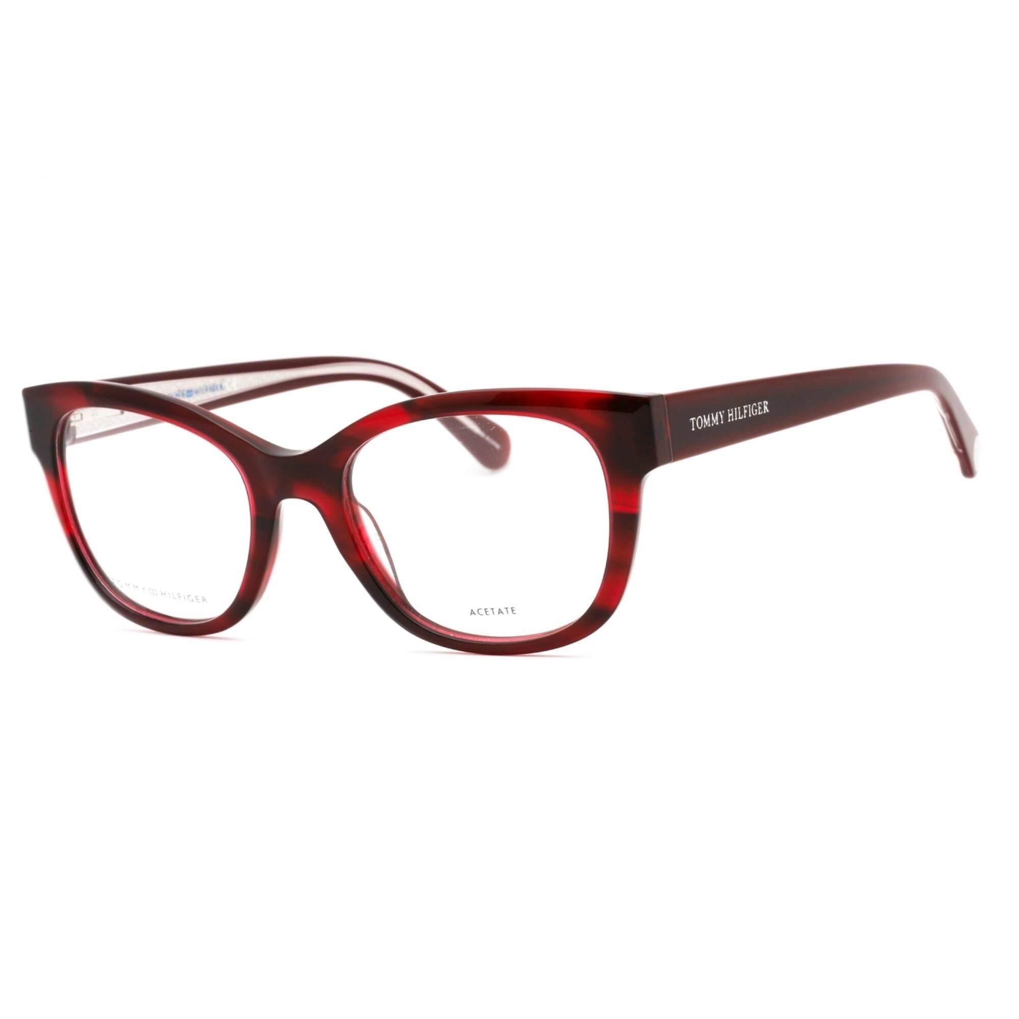 Tommy Hilfiger Women's Eyeglasses - Red Horn Cat Eye Plastic Frame | TH 1864 0573 00