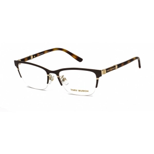 Tory Burch Women's Eyeglasses - Brown Gold Half Rim Rectangular Frame | 0TY1069 3305
