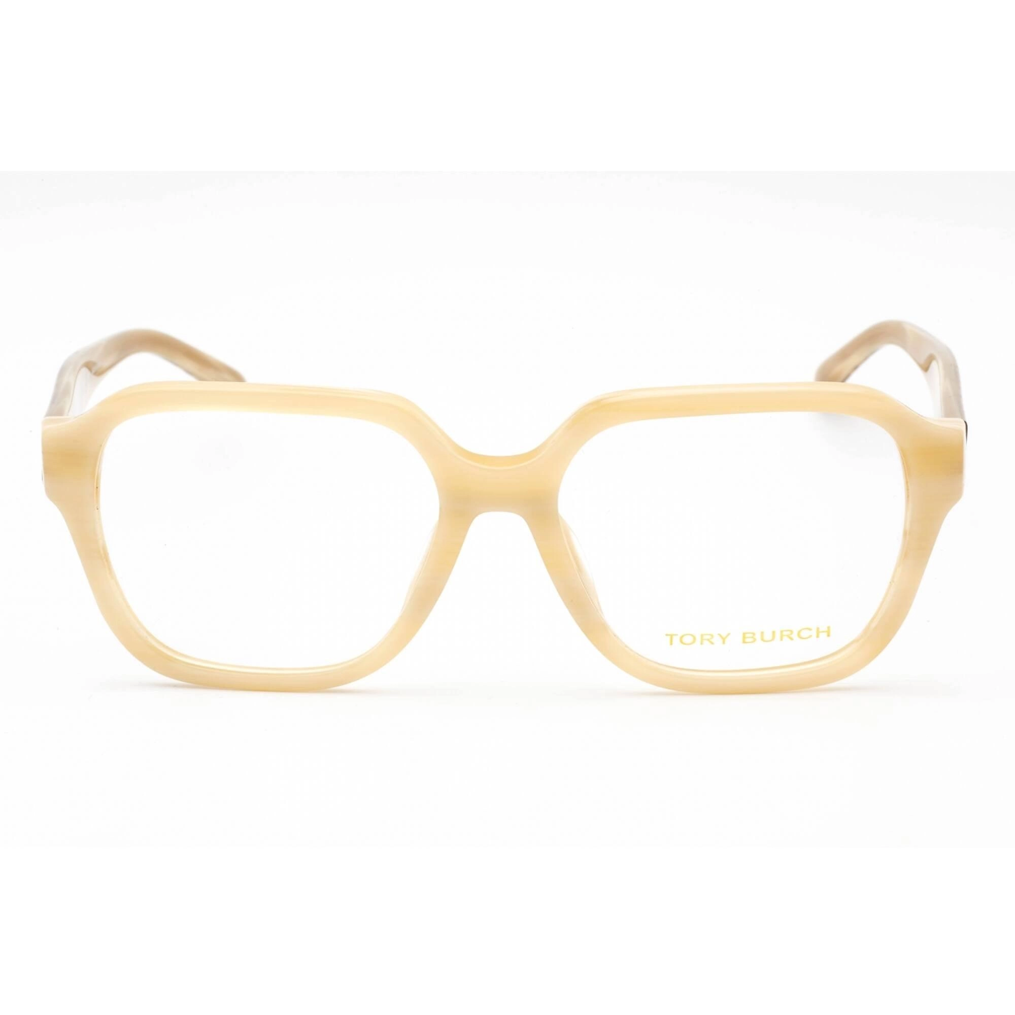 Tory Burch Women's Eyeglasses - Ivory Horn Plastic Square Frame | 0TY2130U 1924