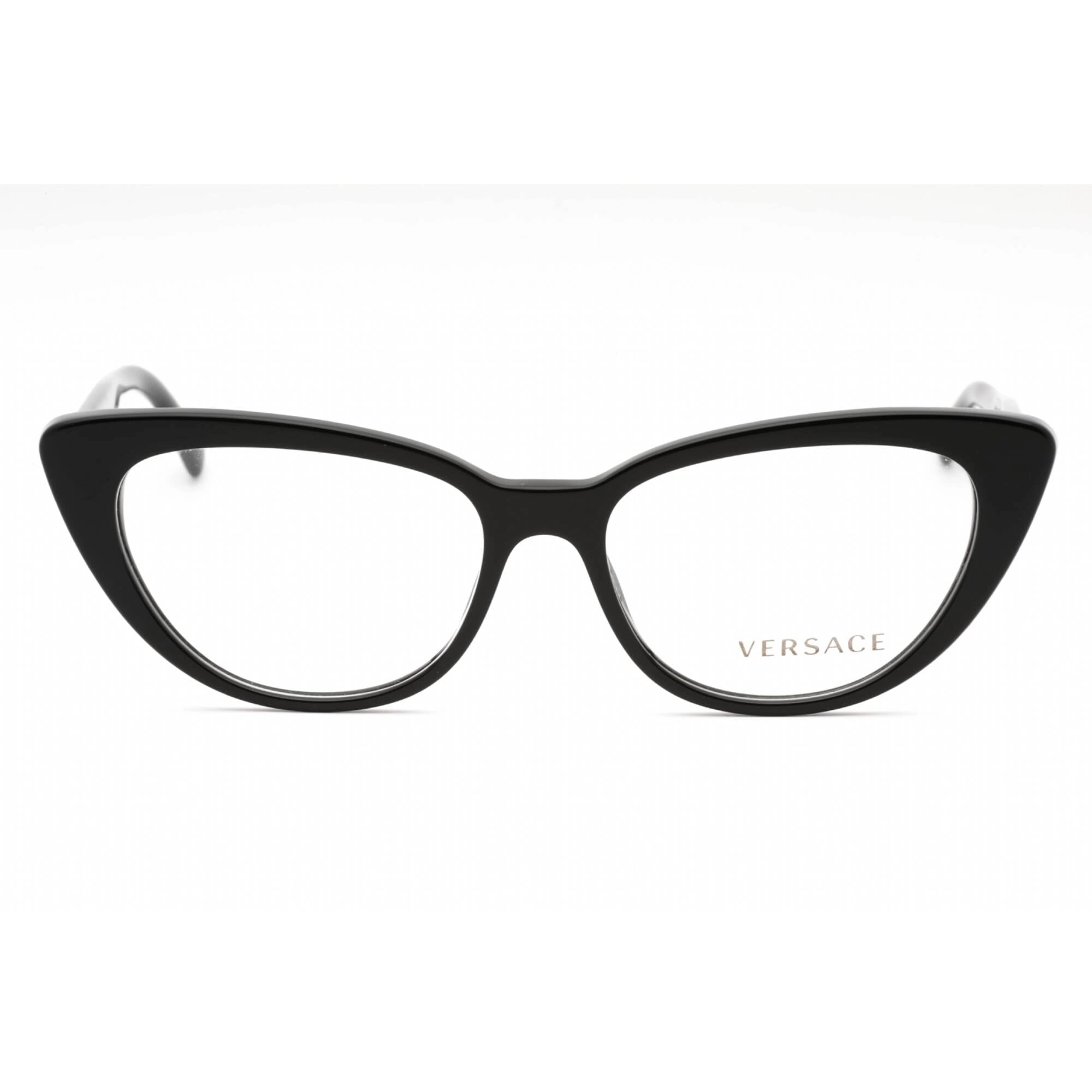 Versace Women's Eyeglasses - Black Plastic Full Rim Cat Eye Shape Frame | 0VE3286 GB1