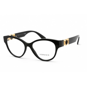 Versace Women's Eyeglasses - Clear Lens Cat Eye Black Plastic Frame | 0VE3313 GB1