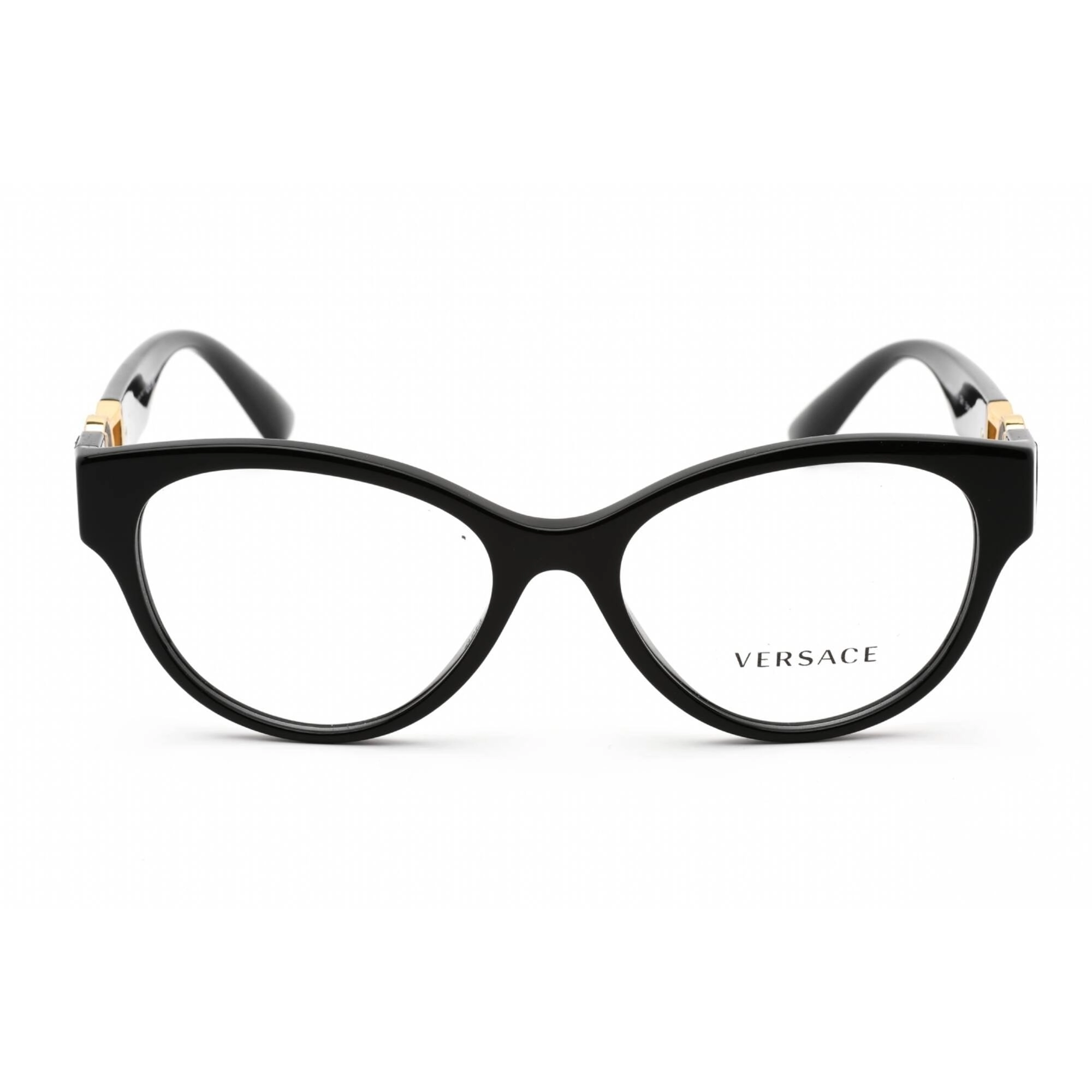 Versace Women's Eyeglasses - Clear Lens Cat Eye Black Plastic Frame | 0VE3313 GB1